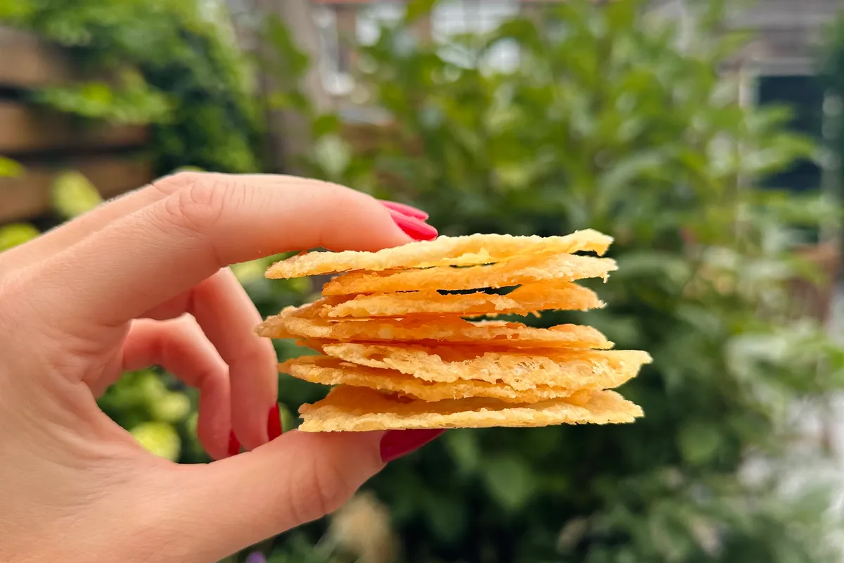Krokantje van Parmezaanse Kaas, Parmezaan gesmolten koekje krokantje